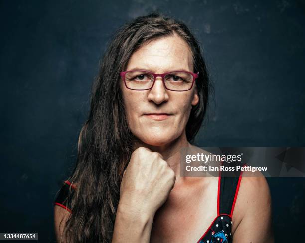 close-up photo of woman, hand up to face - transgender bildbanksfoton och bilder