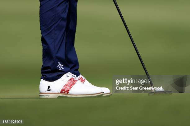 Closeup view of the shoes of Cam Smith on the 17th hole during the third round of the World Golf Championship-FedEx St Jude Invitational at TPC...