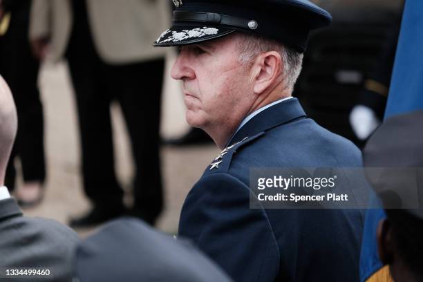 Vice Chairman of the Joint Chiefs of Staff, General John Hyten, attends the Brooklyn funeral for slain Pentagon police officer George Gonzalez who...