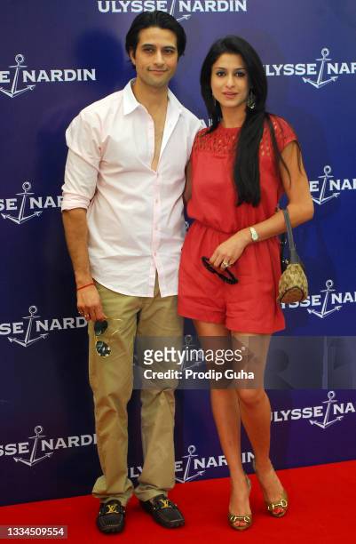 Apurva Agnihotri and Shilpa Saklani attend the launch of 'Ulysse Nardin' limited edition watches on December 11, 2011 in Mumbai,India