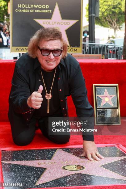 Don McLean poses as Musician Don McLean Honored With Star On The Hollywood Walk Of Fame on August 16, 2021 in Hollywood, California.