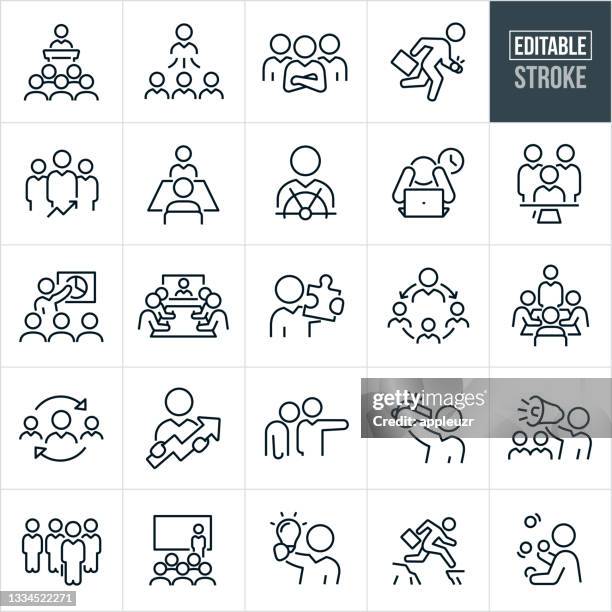 management thin line icons - editable stroke - vice president stock illustrations