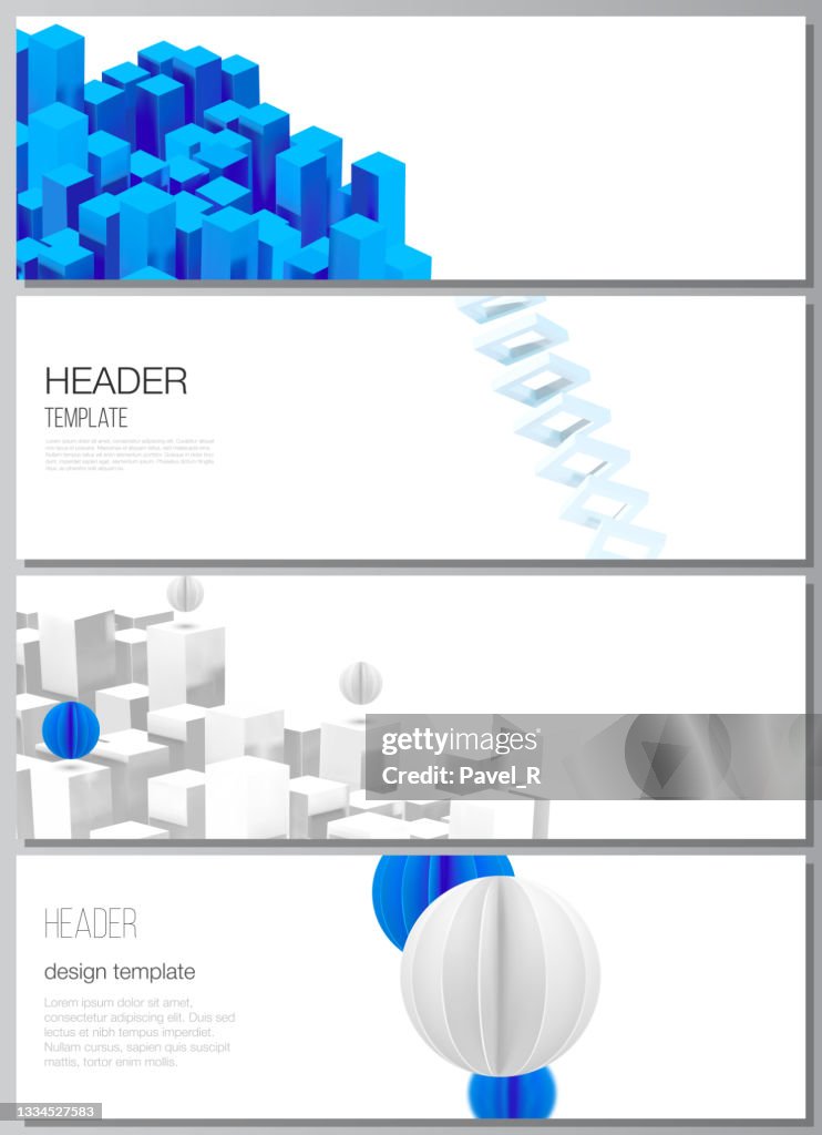 Header Banner Examples Vector Layout Of Headers Banner Templates For Website Footer Design ...