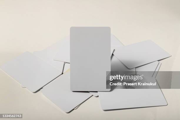 white blank chip card, isolated white background - business card template stock pictures, royalty-free photos & images