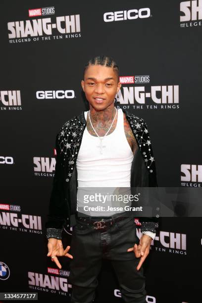 Swae Lee attends the "Shang-Chi and the Legend of the Ten Rings" World Premiere at El Capitan Theatre on August 16, 2021 in Los Angeles, California.