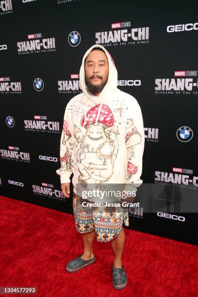 David Choe attends the "Shang-Chi and the Legend of the Ten Rings" World Premiere at El Capitan Theatre on August 16, 2021 in Los Angeles, California.