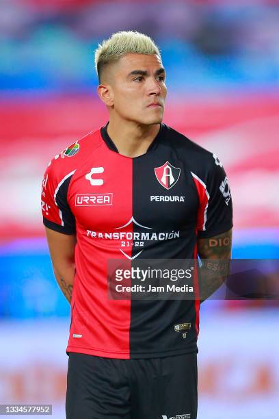 Luis Ricardo Reyes of Atlas looks on during the 3rd round match between Pachuca and Atlas as part of the Torneo Grita Mexico A21 Liga MX at Hidalgo...