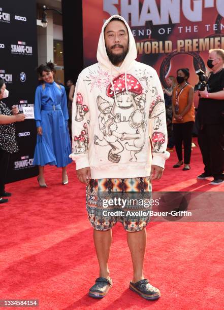 David Choe attends Disney's Premiere of "Shang-Chi and the Legend of the Ten Rings" at El Capitan Theatre on August 16, 2021 in Los Angeles,...