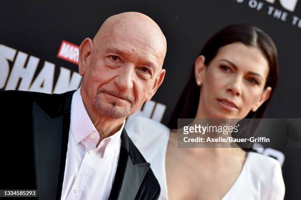 Ben Kingsley and Daniela Lavender attend Disney's Premiere of "Shang-Chi and the Legend of the Ten Rings" at El Capitan Theatre on August 16, 2021 in...