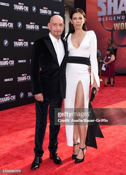 Ben Kingsley and Daniela Lavender attend Disney's Premiere of "Shang-Chi and the Legend of the Ten Rings" at El Capitan Theatre on August 16, 2021 in...