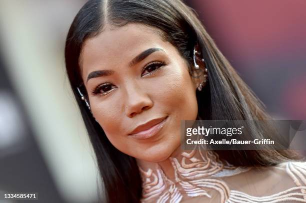 Jhené Aiko attends Disney's Premiere of "Shang-Chi and the Legend of the Ten Rings" at El Capitan Theatre on August 16, 2021 in Los Angeles,...