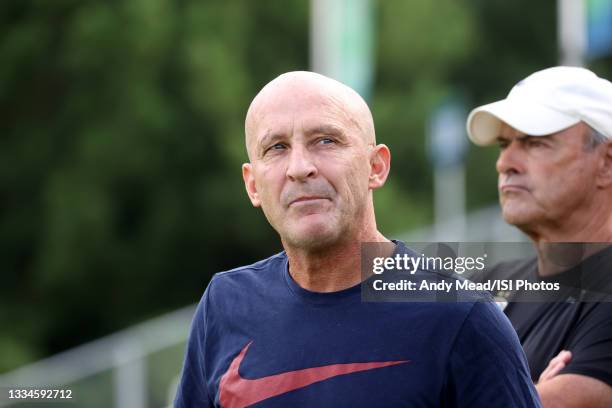 Head coach Paul Riley of the North Carolina Courage before a game between Chicago Red Stars and North Carolina Courage at Sahlen's Stadium at WakeMed...
