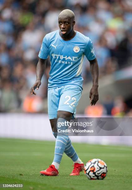 Benjamin Mendy of Manchester City during the Premier League match between Tottenham Hotspur and Manchester City at Tottenham Hotspur Stadium on...