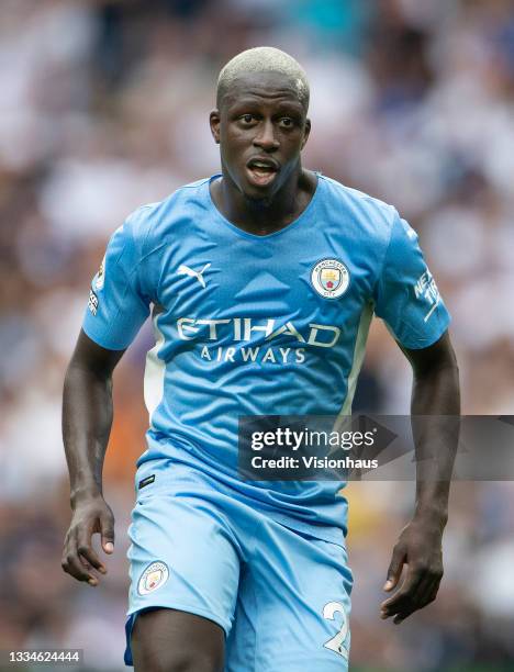 Benjamin Mendy of Manchester City during the Premier League match between Tottenham Hotspur and Manchester City at Tottenham Hotspur Stadium on...