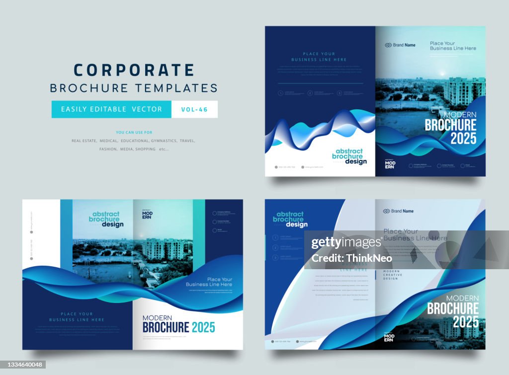 Business cover page template design set for your brand in creative style