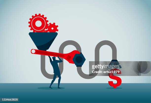 changing form - horizontal funnel stock illustrations