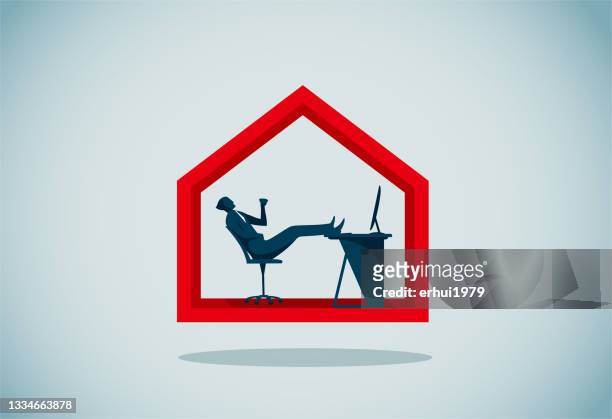 working at home - casual office stock illustrations