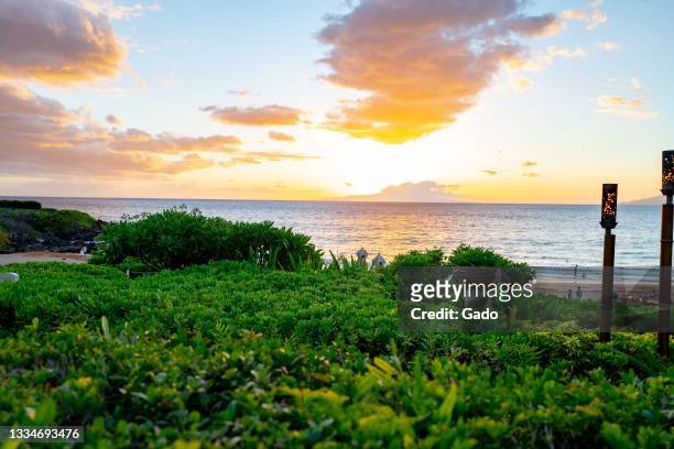 Dramatic sky and sunset are visible above Wailea Beach from the Four Seasons Resort Maui at Wailea, Wailea, Hawaii, August 4, 2021. Photo courtesy...