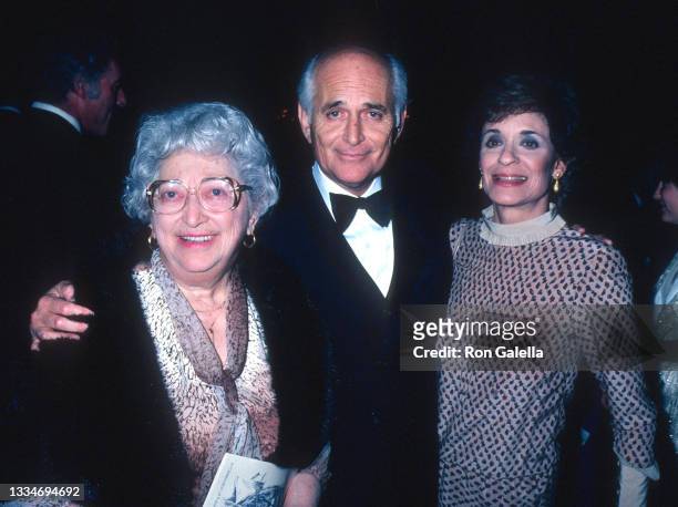 Portrait of, from left, Jeanette Lear, her son, Norman Lear, and daughter-in-law Frances Lear as they attend the 5th annual William O Douglas Awards...