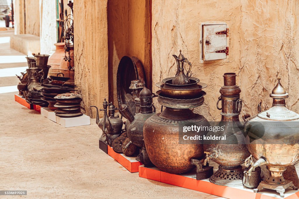 Traditional Arab copper utensils for sale in Dubai