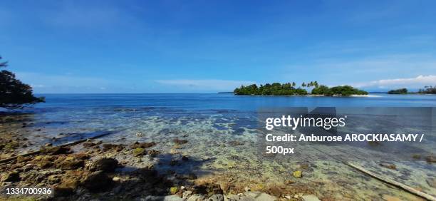 scenic view of sea against blue sky,madang,papua new guinea - パプアニューギニア ストックフォトと画像