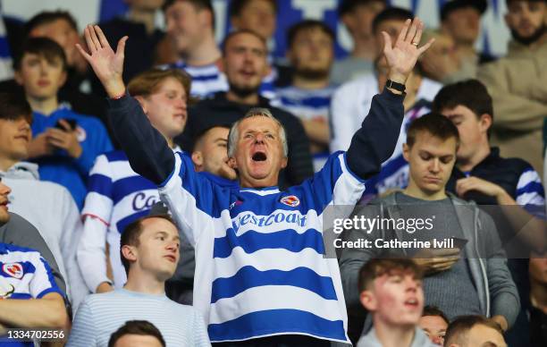 Reading fan shows support for their team prior to the Sky Bet Championship match between Reading and Bristol City at The Select Car Leasing Stadium...