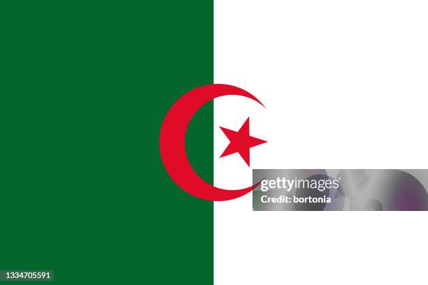 bildbanksillustrationer, clip art samt tecknat material och ikoner med algeria african country flag - algeriska flaggan