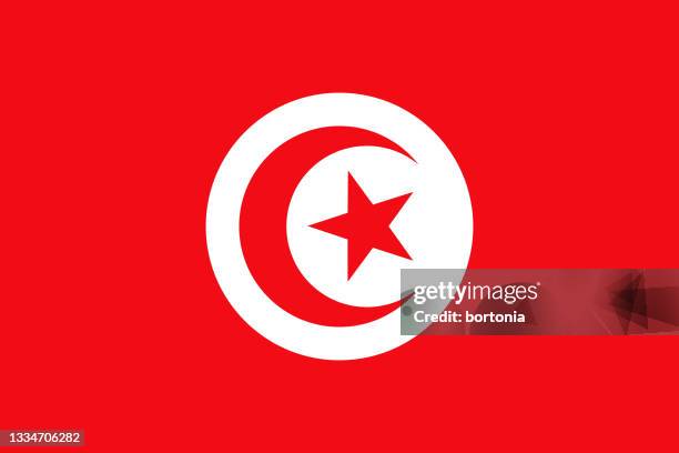 republik tunesien afrikanische landesflagge - länderflaggen stock-grafiken, -clipart, -cartoons und -symbole