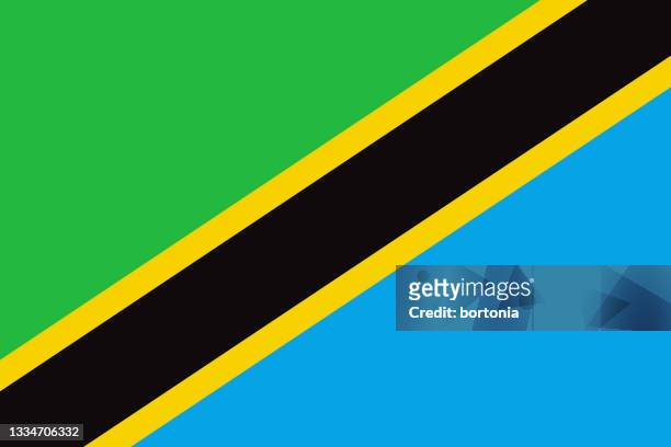 stockillustraties, clipart, cartoons en iconen met tanzania african country flag - kilimanjaro