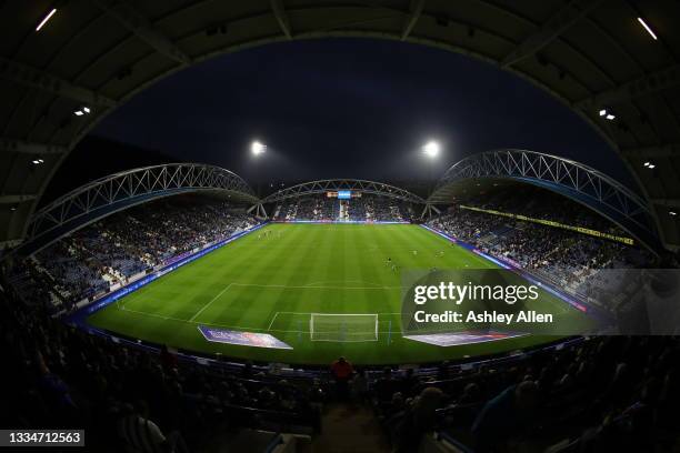 General view during the Sky Bet Championship match between Huddersfield Town and Preston North End at Kirklees Stadium on August 17, 2021 in...