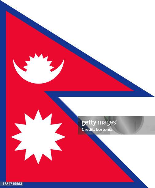 federal democratic republic of nepal asia flag - nepal flag stock illustrations