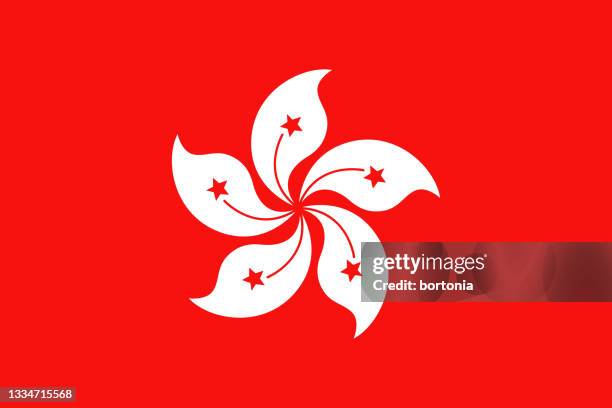 hong kong special administrative region of the people's republic of china asia flag - hong kong flag stock illustrations