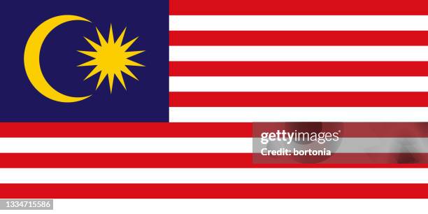 ilustrações de stock, clip art, desenhos animados e ícones de malaysia asia flag - bandeira-da-malásia