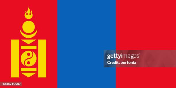 ilustrações, clipart, desenhos animados e ícones de bandeira da mongólia ásia - mongolian flag