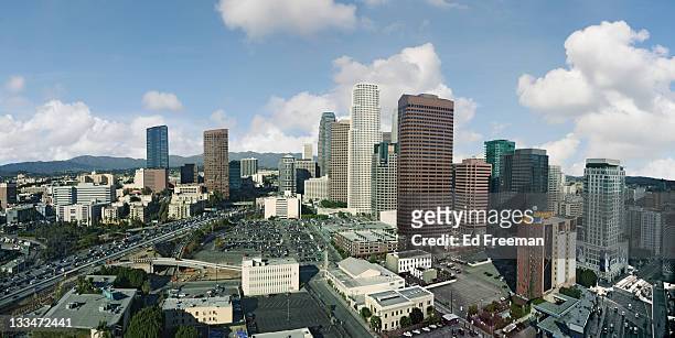 downtown los angeles panorama - san bernardino california fotografías e imágenes de stock
