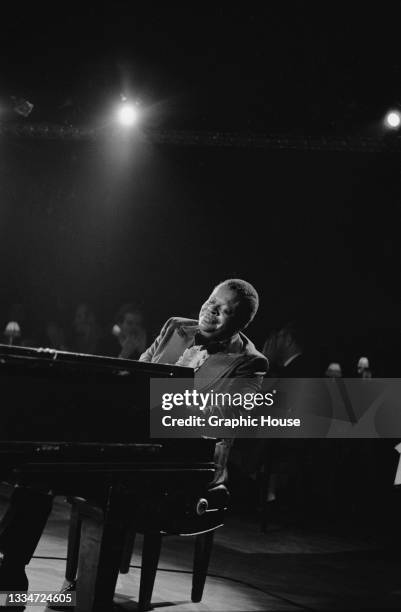 Canadian pianist Oscar Peterson performing live in the Maisonette at the St Regis-Sheraton Hotel in New York City, New York, February 1973.