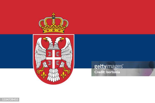 republic of serbia europe flag - serbian flag stock illustrations