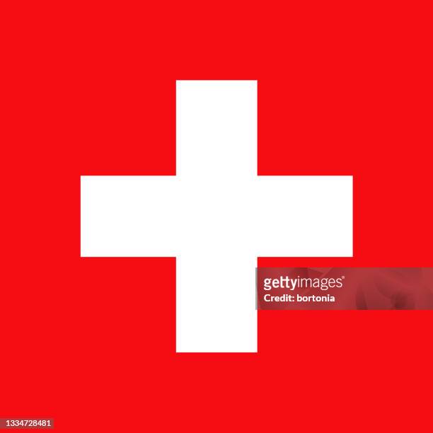 schweizerische eidgenossenschaft (schweiz) europa flagge - kreuz form stock-grafiken, -clipart, -cartoons und -symbole