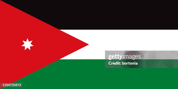 hashemite kingdom of jordan flag - jordan pic stock illustrations