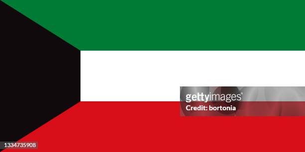 stockillustraties, clipart, cartoons en iconen met state of kuwait flag - kuwait