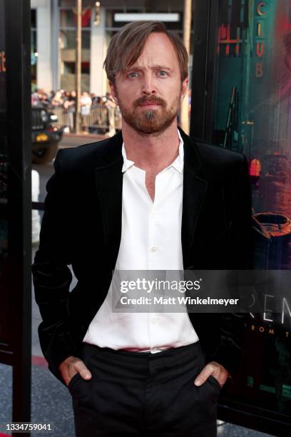 Aaron Paul attends the premiere of Warner Bros. Pictures "Reminiscence" at TCL Chinese Theatre on August 17, 2021 in Hollywood, California.