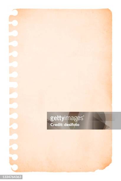 illustrations, cliparts, dessins animés et icônes de illustration vectorielle verticale d’une feuille de papier blanc vierge ou d’une page déchirée de couleur crème à partir d’un bloc-notes en spirale - off white