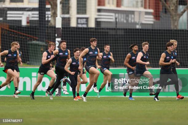 General view during a GWS Giants AFL training session at Punt Road Oval on August 18, 2021 in Melbourne, Australia.