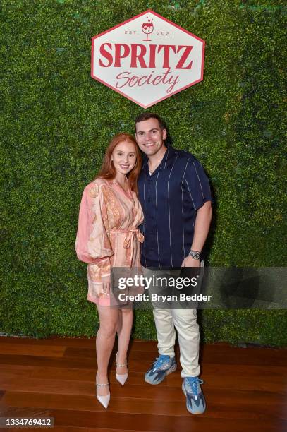 Jackie Oshry and Zach Weinreb attend Spritz Society Celebrates Launch At JIMMY At The James Hotel on August 17, 2021 in New York City.