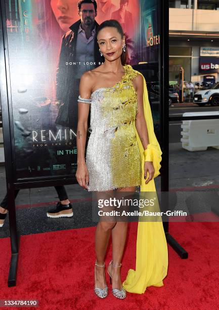 Thandiwe Newton attends Warner Bros. Pictures "Reminiscence" Los Angeles Premiere at TCL Chinese Theatre on August 17, 2021 in Hollywood, California.