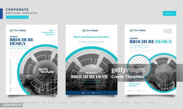 business brochure template circle and square design graphic a4 scale - a4 paper stock illustrations