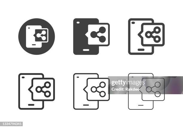 mobile sharing icons - multi series - launch pad stock illustrations
