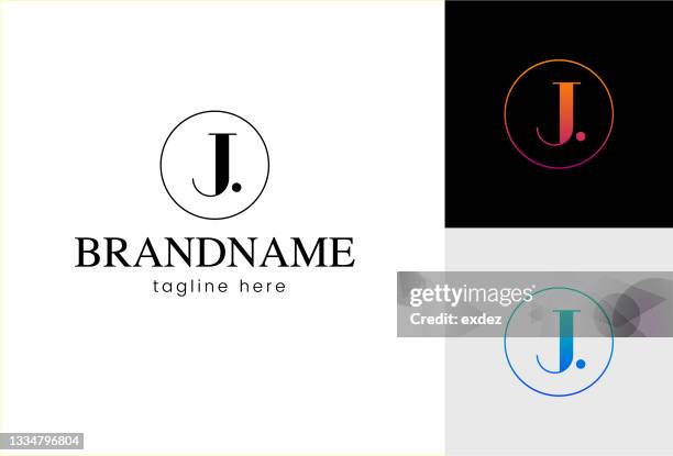 ilustrações, clipart, desenhos animados e ícones de logotipo baseado em carta j - letter j