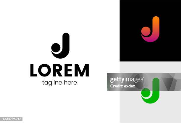 j-buchstaben-basiertes logo - monogramm stock-grafiken, -clipart, -cartoons und -symbole