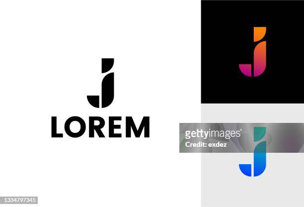 j letter based logo - j j stock illustrations